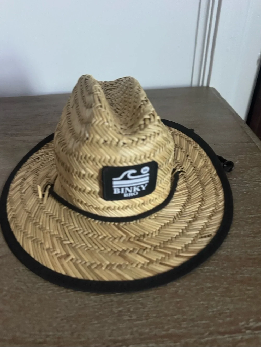 Binky Straw Hat - Natural with Black Trim